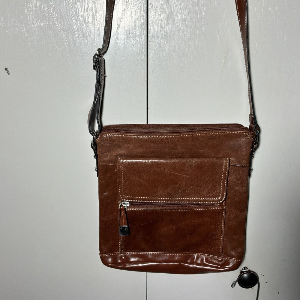 Gianni Bernini Crossbody Brown Leather Purse‎ Bag